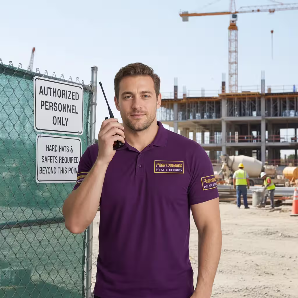 Licensed Construction Site Security guards on duty in California